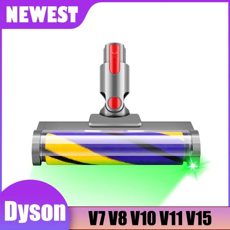 

For Dyson V7 V8 V10 V11 V15 Models Soft Roller Brush with Green Led Light Cleaner Brush Head Cordless Stick Vacuum Cleaner