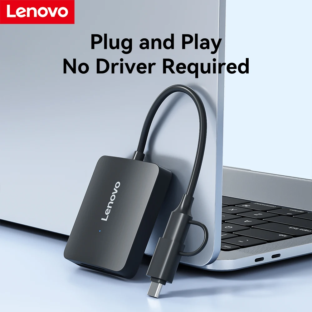 Lenovo H104 USB 3.0 Single Card Reader Portable High Speed Single Card Reader for SD TF Micro SD Memory Card