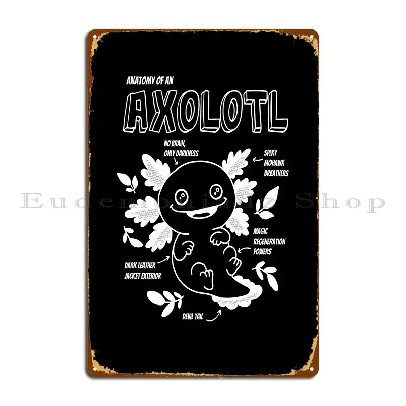 Axolotl Anatomy Metal Sign Mural Funny Personalized Decoration Decoration Tin Sign Poster