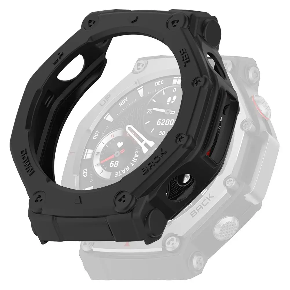 Suitable For Amazfit T-REX 3 Watch Armor Hollow Protective Case Full TPU Material Anti-drop And Scratch Easy To Install Black