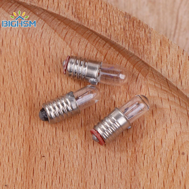 10 unids/lote Mini bombilla de luz indicadora E5 boca de tornillo bombilla de luces en miniatura 6,3 V/12V/24V 0.1A bombilla pequeña lámpara de señal cuenta