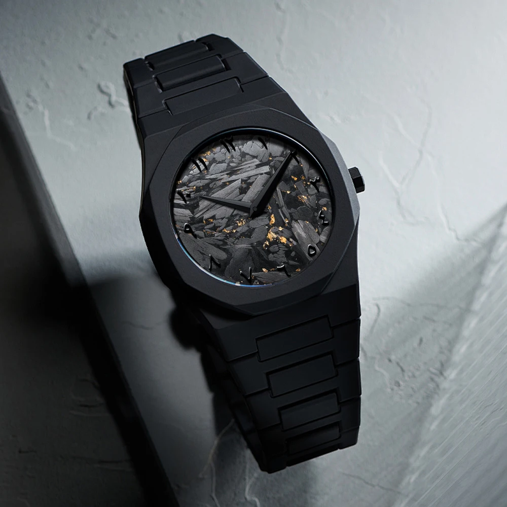 Men's Arabic Numeral Watch 3ATM Waterproof Ultra-thin Polycarbonate Case Unique Texture Quartz Watch High-end Feel