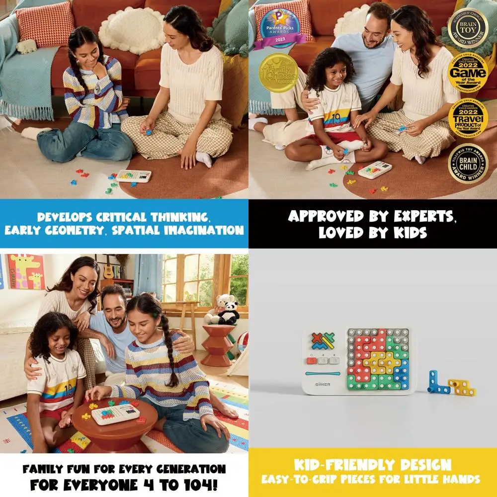 

GiiKER Super Blocks: 1000+ Pattern Puzzle Challenges for Kids & Teens - Ideal Travel & Birthday Gift