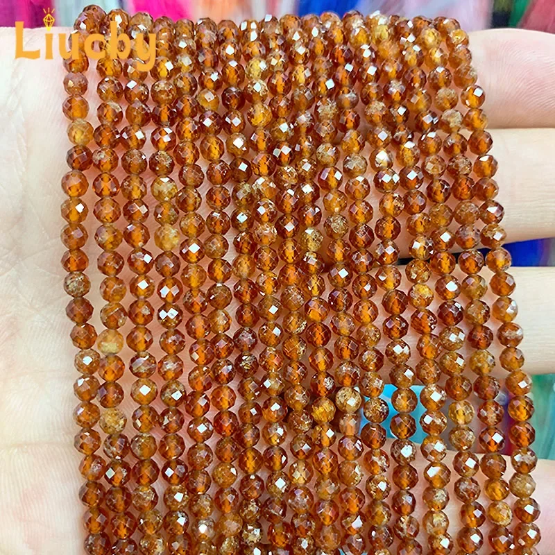 Naturstein, facettiert, traumhafter Achat, Diamant, kleine Perlen, DIY-Accessoires für Damen, Schlüsselanhänger, Bastelarbeiten für die Schmuckherstellung, 15" Strang, 2/3 mm – Detail 2