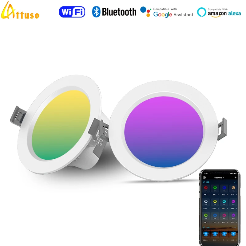 WIFI 5W LED Downlight 85-265V APP Control RGBCW Night Light Smart Home Luminaire Bluetooth Lamp Work for Alexa-Google Home