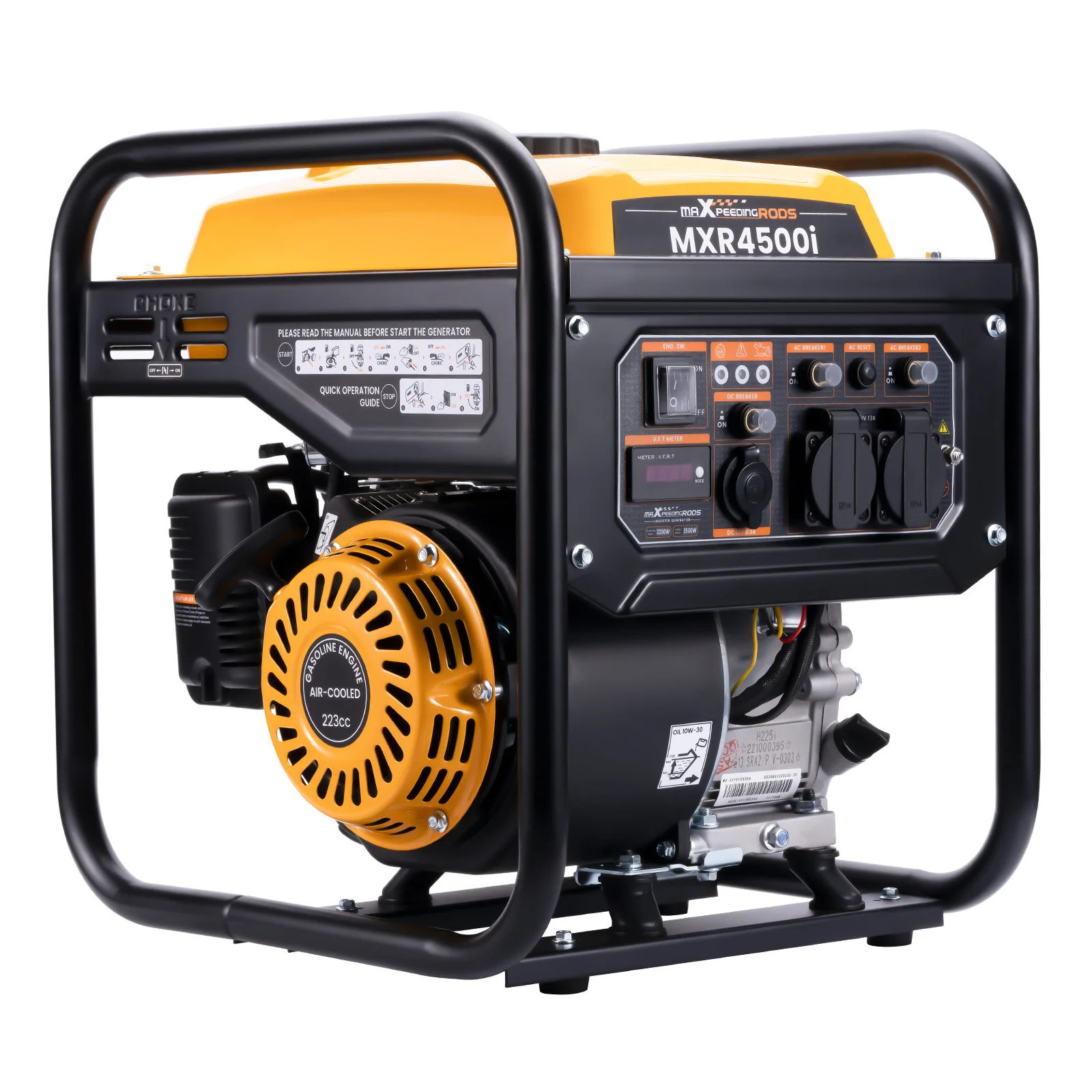 MaXpeedingrods Inverter Petrol Generator Recoil Start Portable 3500W MAX 4-Stroke For Home RV Travel Jobsite UK Version