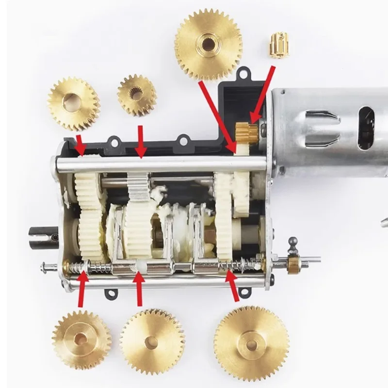 Gearbox Bevel Motor Gear Synchronizer Set for 1/14 Tamiya Truck Tractor Trailer Upgrade Parts