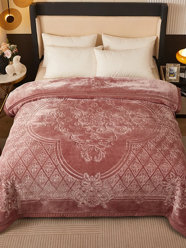 

Двухслойное утолщенное одеяло с цветочным узором для свадебных торжеств, красное покрывало для кровати на свадьбу