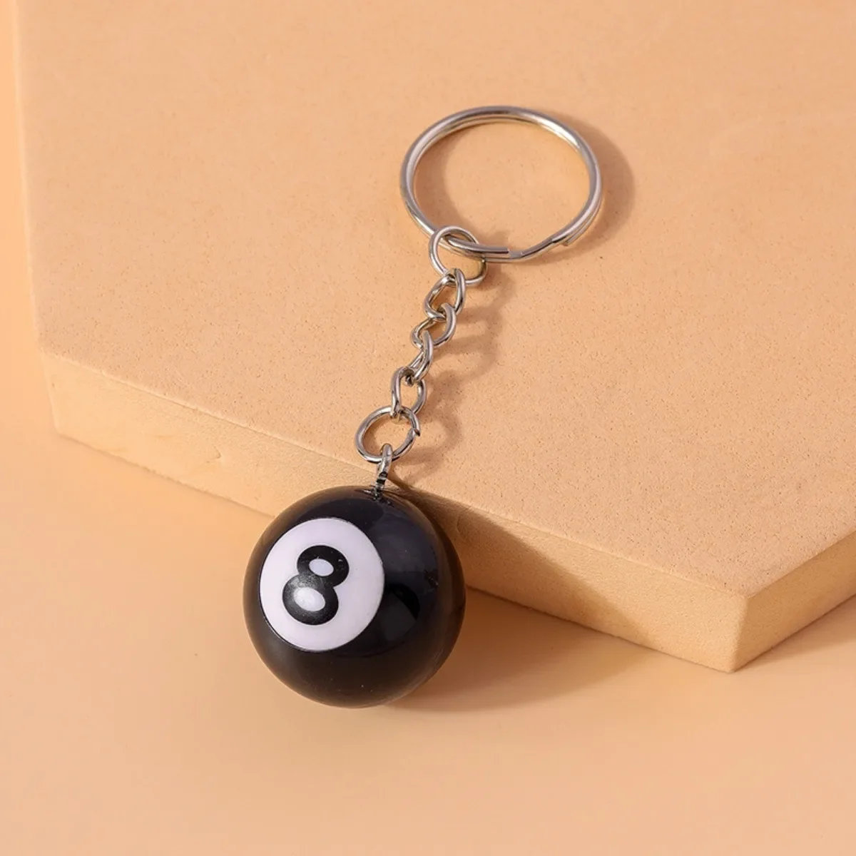 black 8 Billiard Keychains Mini Ball Keychains Resin Pendant Keychains Decorative Jewelry Gift Target Winner Ball Accessories