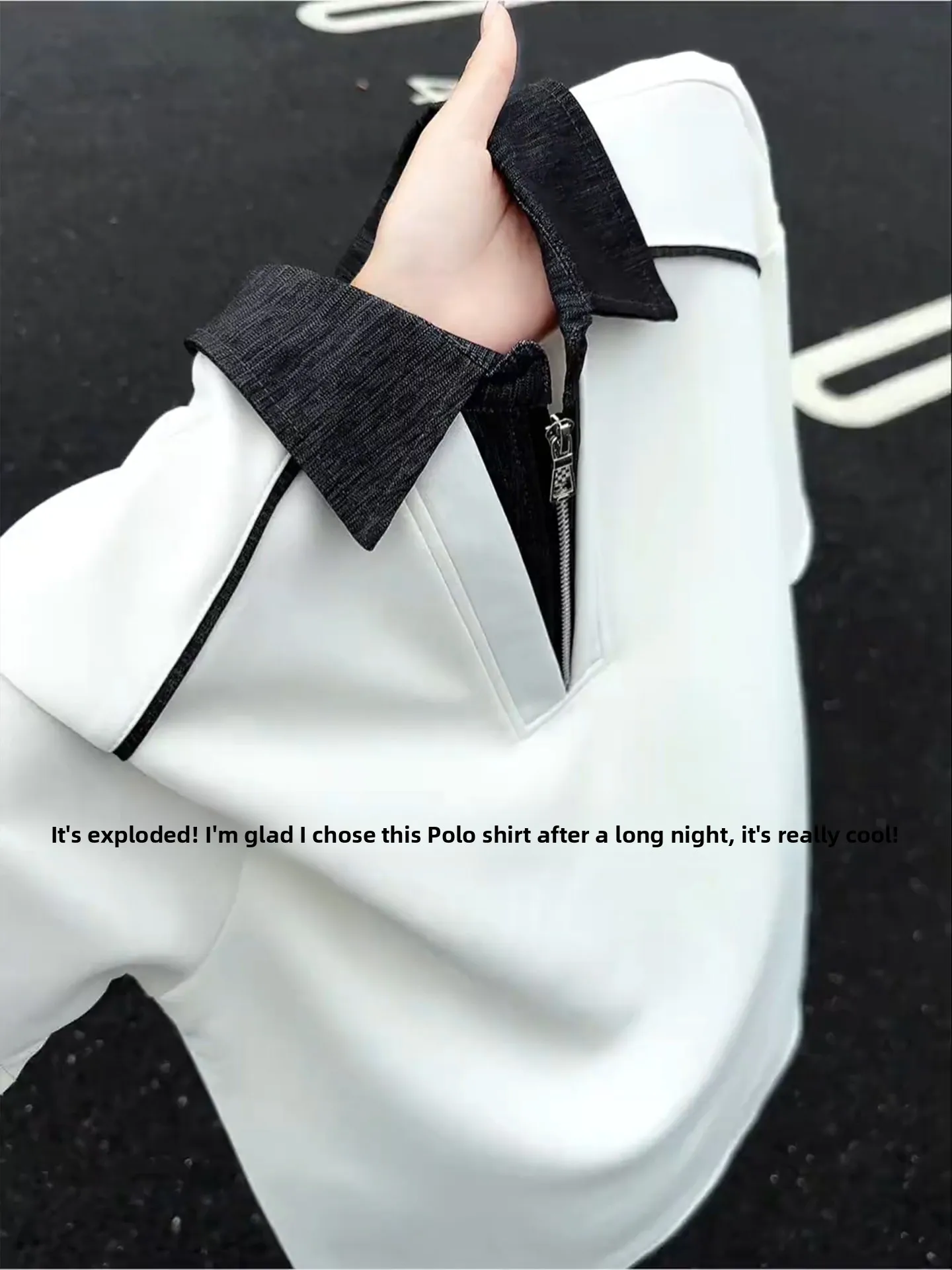 White Casual Men's  Shirt Half Sleeve Deconstructed Patchwork Collar Denim T-Shirt Design Summer Fashion Standard Fit