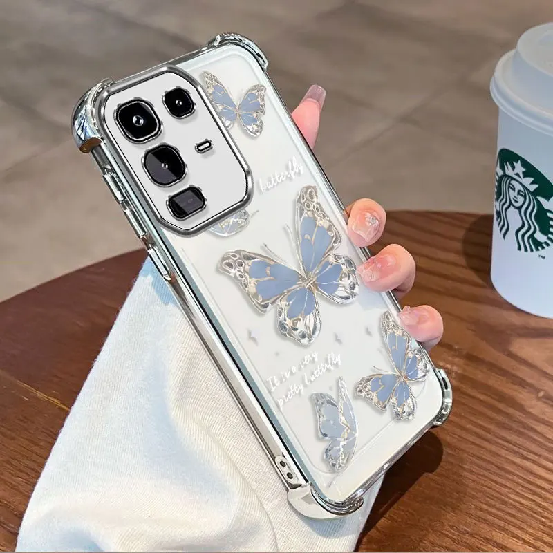Cover Protettiva Placcata per Infinix Note 50 Pro 4G Pro+ 50s 50x 5G, Custodia Antiurto in TPU con Protezione Angolare e Motivo Stelle Scintillanti
