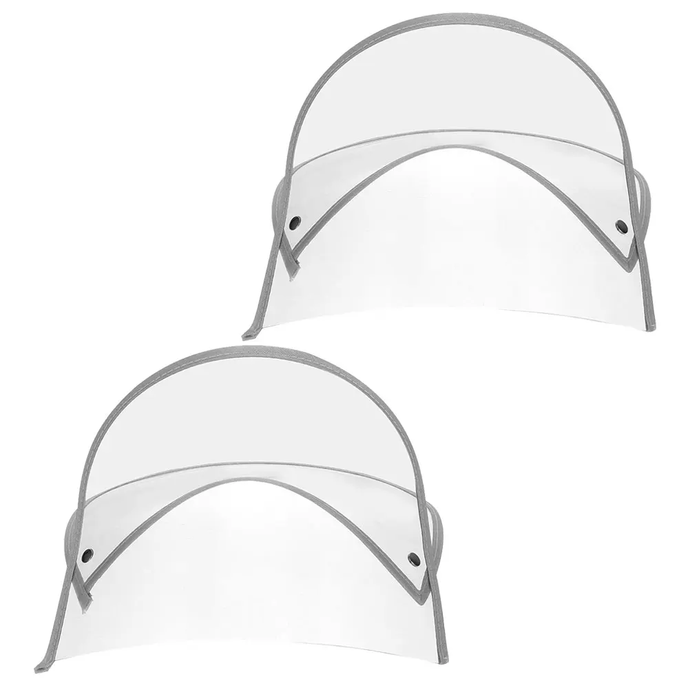 

2Pcs Waterproof Raincoat Hat Brim Transparent Visor for Face Protection Raincoat Cap Shield Outdoor Rainy Day Travel Accessory