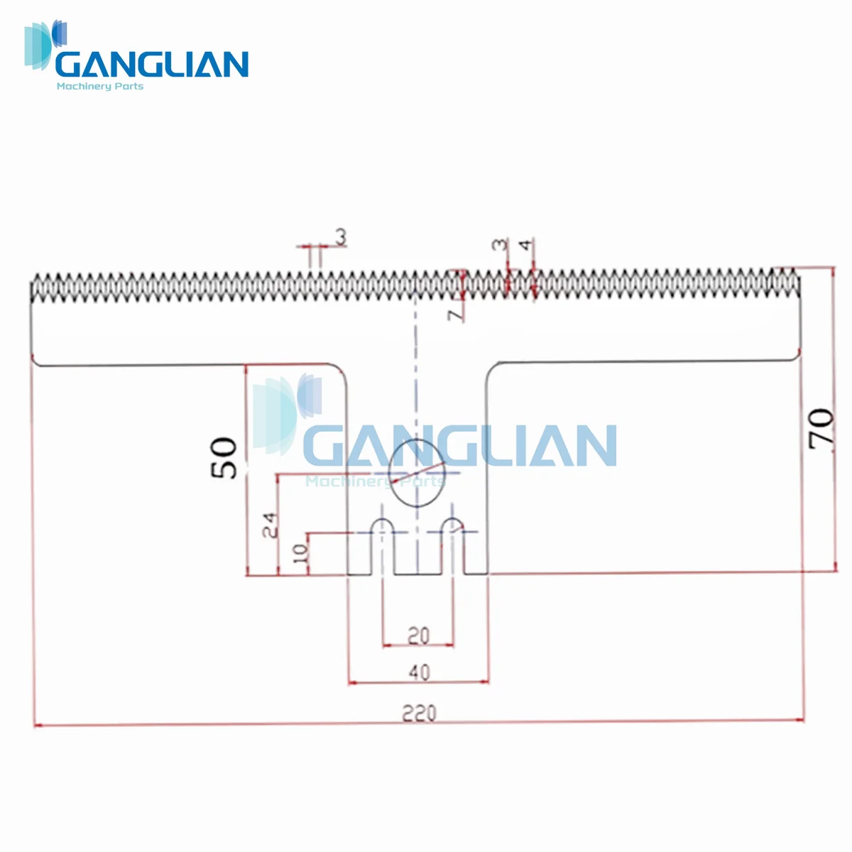 1 Piece Horizontal Sealing Machine T Shape Carbon Steel Blade Vertical Packing Machine Knife Length 220/270
