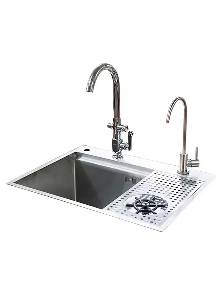 Bar Basin High Pressure Cup Washer 304 Stainless Steel Dishwasher Single Sink Cafe Milk Tea Shop Household Commercial