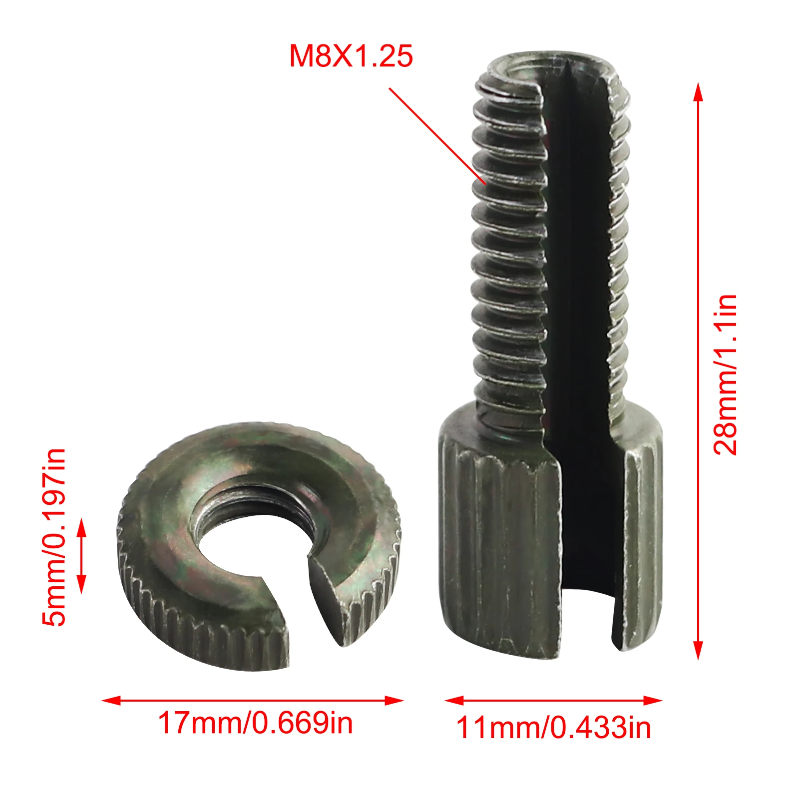 

10pcs 8mm M8 Clucth Brake Cable Adjuster Screw Nut Bolts for Honda Yamaha Kawasaki Suzuki Bicycle ATV Scooter Dirt Bike
