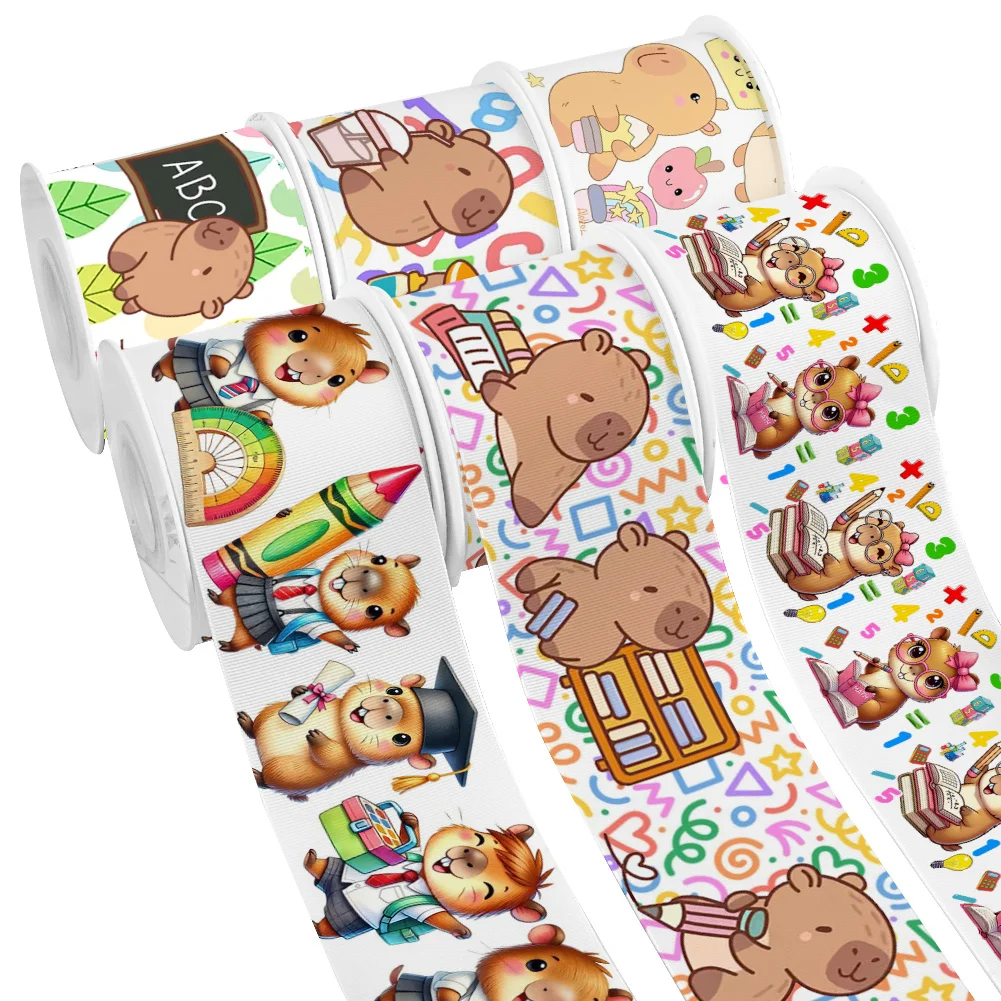 Capybara Grosgrain Ribbon Satin Ribbon for Scrapbooking Supplies Wrapping Hair Bow DIY Decoration Gift Packing Draft Party