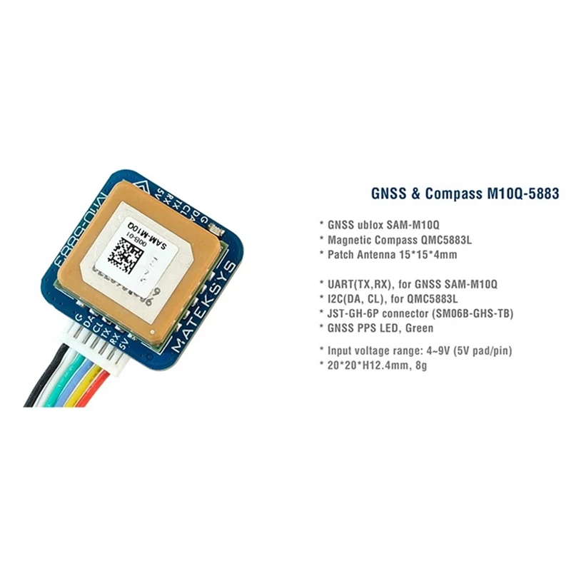 Y16A 20X20mm M10Q-5883 GNSS GPS Module Magnetic Compass QMC5883L M8Q for RC Airplane FPV Freestyle Long Range Drone DIY