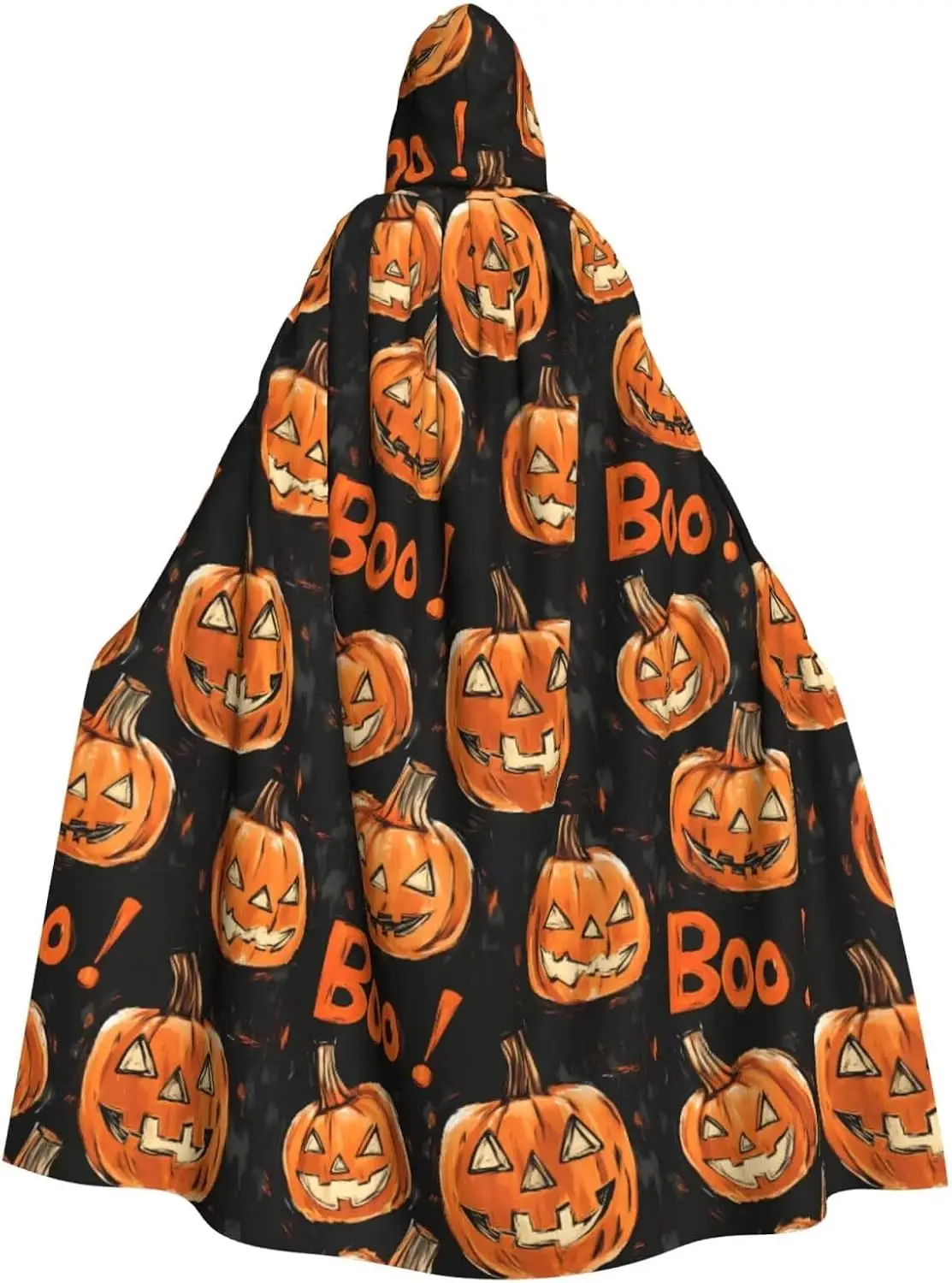 Halloween Costumes Cloak with Hood Halloween Cape Party Cosplay Hooded Pumpkin Star Ghost Bat Robe for Men Women
