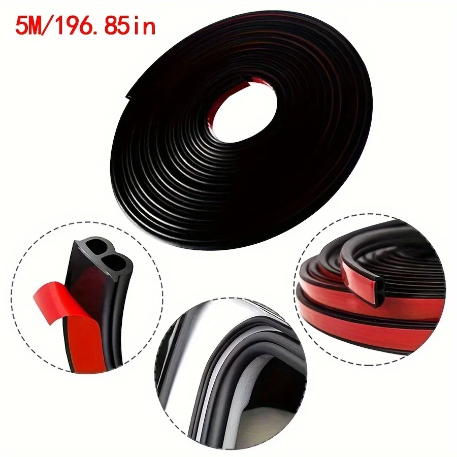 5M car door sealing strip sticker sealing strip rubber B-type door seal sound insulation sealing strip automotive parts