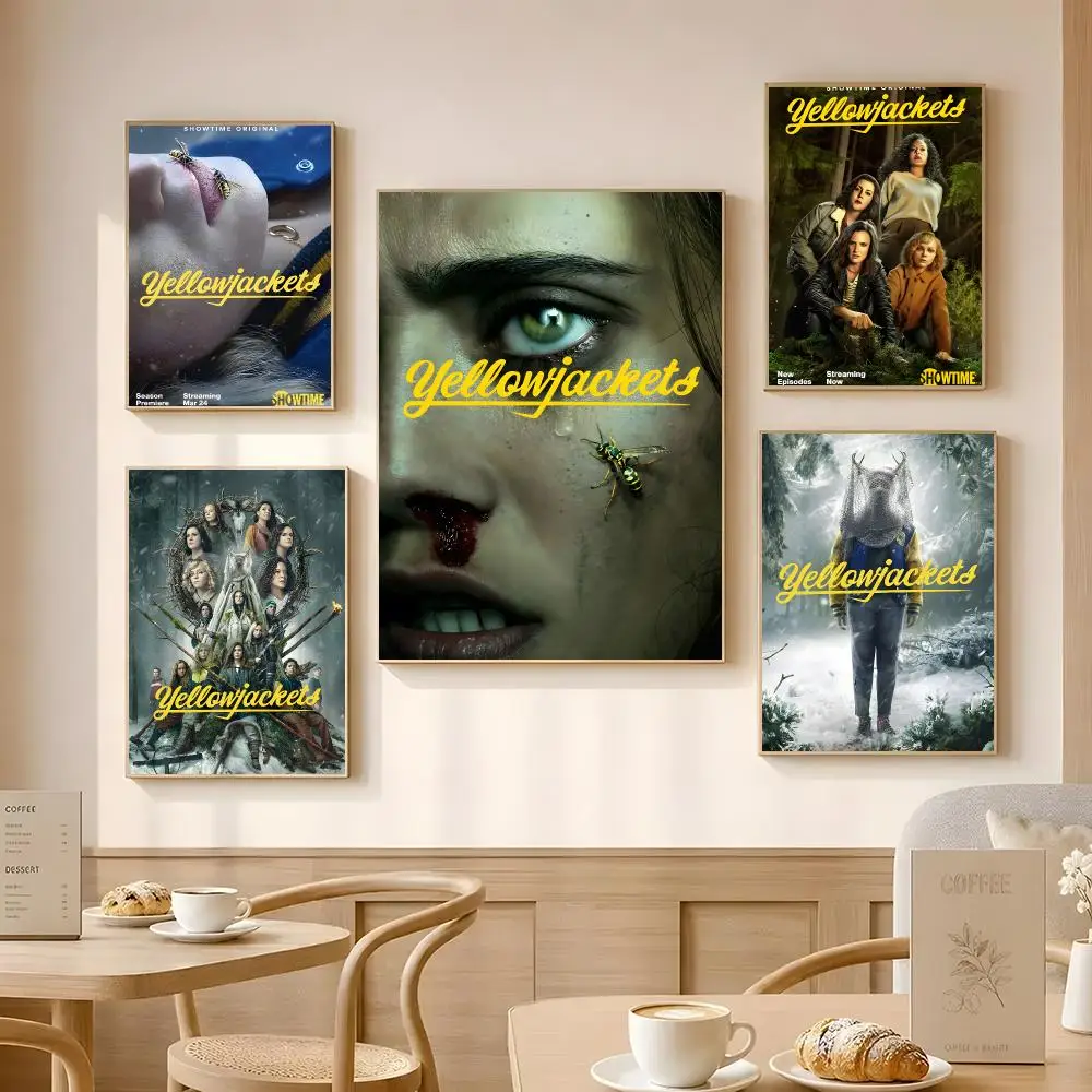 TV Series Yellowjackets Poster Poster Self-adhesive Art Waterproof Paper Sticker Coffee House Bar Room Wall Decor