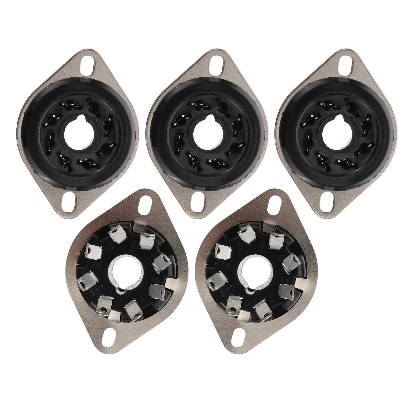 

5Pcs 8pin Bakelite Valve Tube Socket Base Replacement Compatible for Kt88 6550 El34 6sn7 Amplifier Audio Amplifier Parts