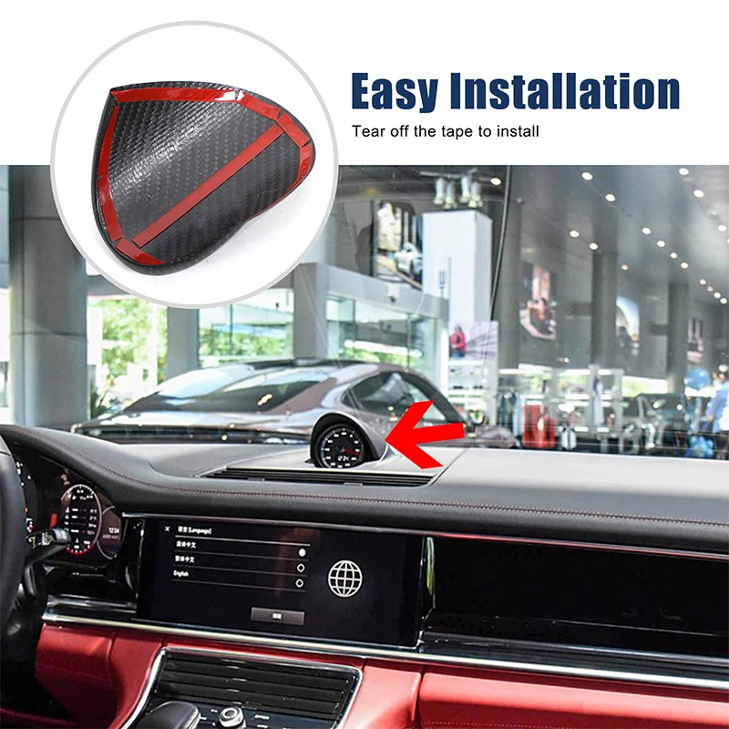 

For Porsche Panamera 2017-2023 Automotive Interior True Carbon Fiber Center Control Panel Clock Panel Decorative Cover