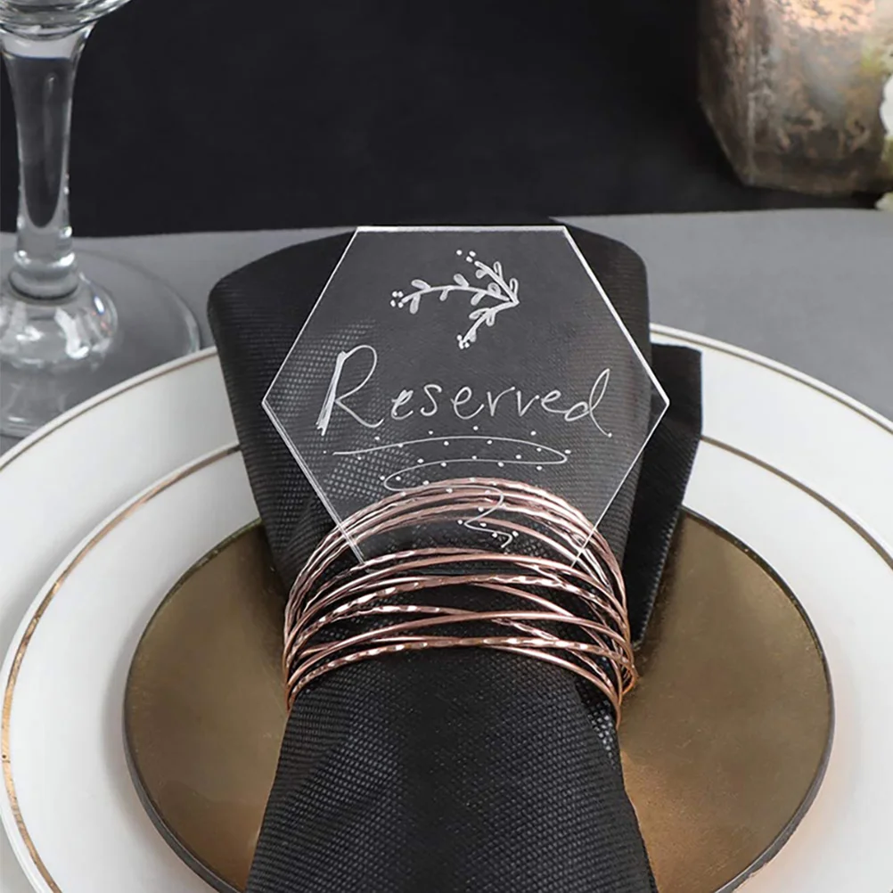 

10 Pcs Hexagonal Table Stand Number Trading Party Wedding Decor Clear Blank Seating Cards The Sign