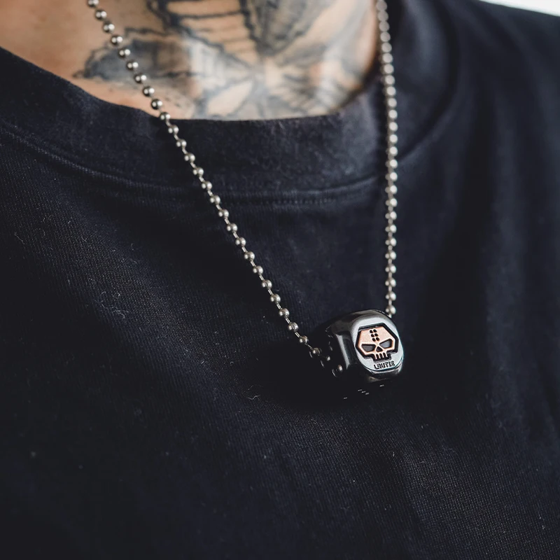 LAUTIE925 argent titane alliage acier inoxydable hommes collier cubain chaîne de clavicule EDC jouet Portable