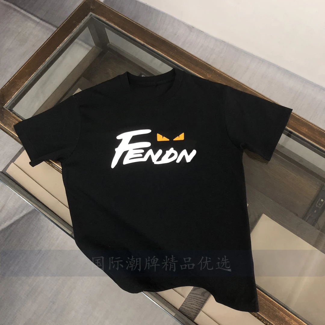 

Summer New Standard FD Short Sleeve Round Neck T-shirt Men's Cotton Loose Print Men's Casual T-shirt Lovers