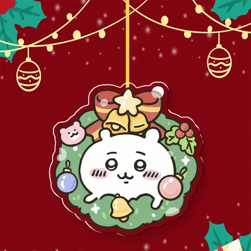 8cm Acrylic Accessories Anime Home Party Decoration Xmas Chiikawa Christmas Tree Series Hachiware Usagi Gifts with Lanyard