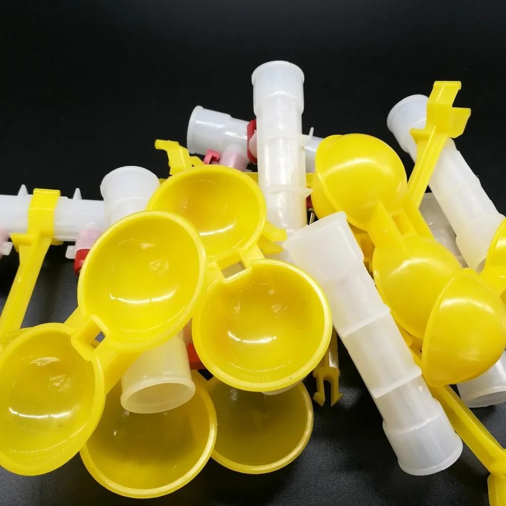 10 pcs Chicken drinking fountain Double Hanging Cup Ball nipple drinkers 25cm Chicken equipment wholesale Quail feeders