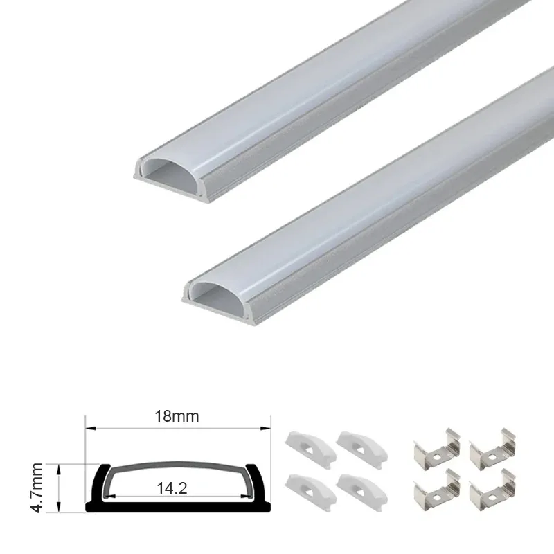 18x4.7mm Wardrobe Aluminum Profile Aluminium Channel for Led Strip with Diffuser Milky Cover LED Bar Strips Light Holder