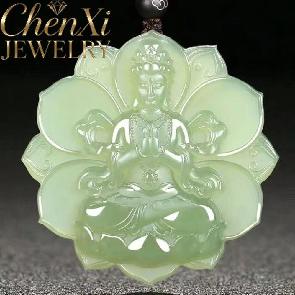 Natural Jade Pendant With Carved Guanyin, Buddha, Dragon And Phoenix Pattern, Decorative Jewelry For Daily Wear Exquisite Gift
