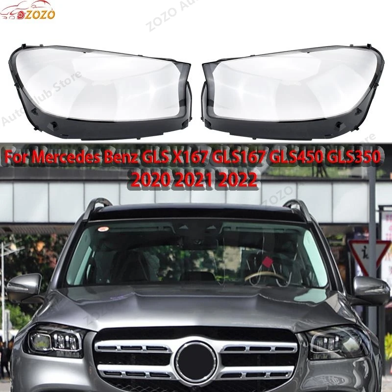 

For Mercedes Benz GLS X167 GLS167 GLS450 GLS350 2020-2022 Car Headlight Cover cap Headlamp Shade Head Lamp headlight lamp cover