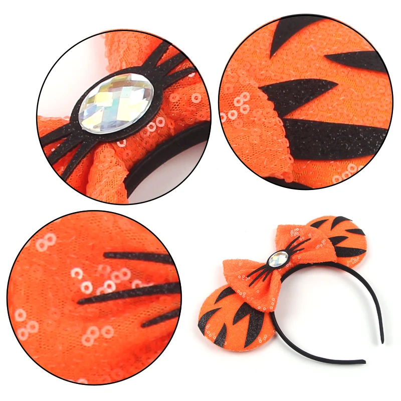 Cartoon Piglet Tigger Hair Accessories Women Disney Winnie the Pooh Bear Ears Hairbands Kids Eeyore Bow Headbands For Girls Gift view 3