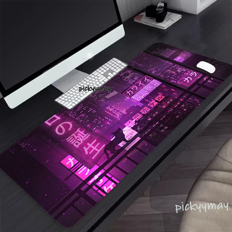 grande mousepad rosa neon mouse pad design grande tapete do mouse arte de borracha natural mesa do computador tapetes escritorio mausepad xxl 100x50cm 01