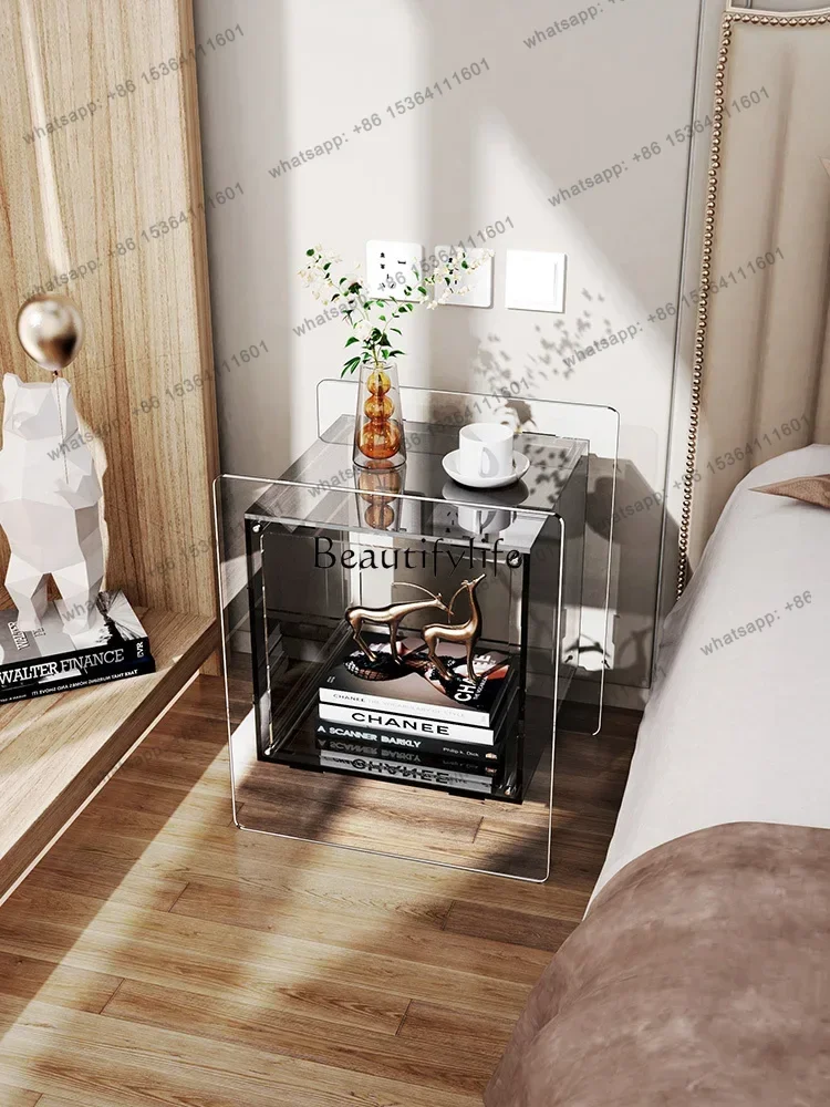 Acrylic Creative Bedside Table Modern Simple Bedroom Bedside Side Table Mini Small Coffee Table Extremely Narrow