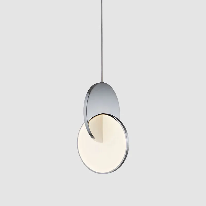

Acrylic Stainless Steel Round Mirror LED Pendant Light Artistical Ceiling Hanging Lamp