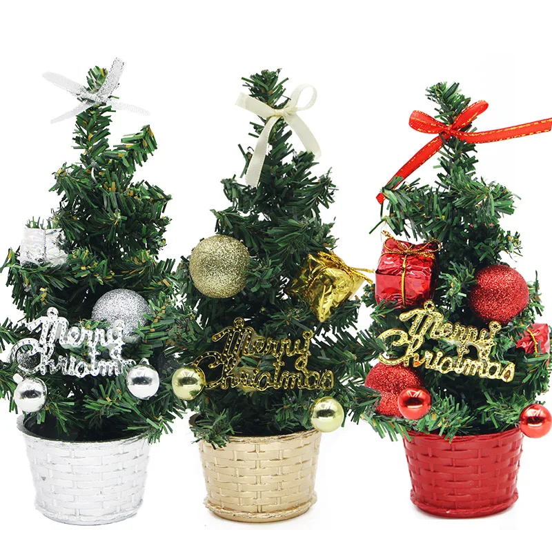

(1 Piece/bag) 21cm Christmas Tree Christmas Decoration Desktop Ornaments New Year Holiday Decorations Props DIY Celebration
