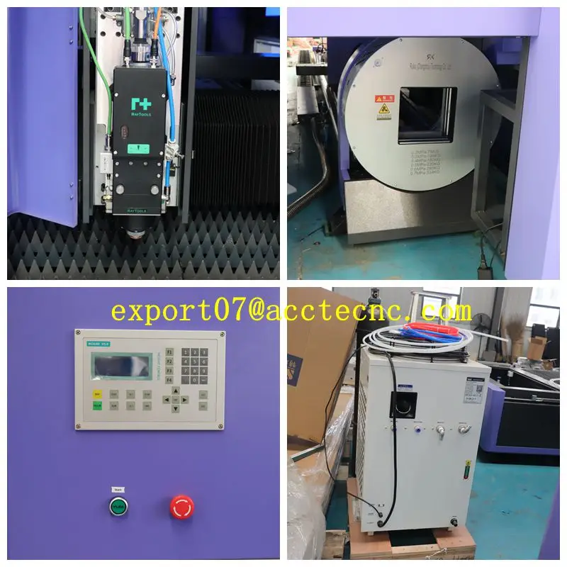 เครื่องตัดไฟเบอร์เลเซอร์พร้อมอุปกรณ์โรตารี่ เครื่องตัดไฟเบอร์เลเซอร์สําหรับโลหะและท่อ แหล่งเลเซอร์ 3000W