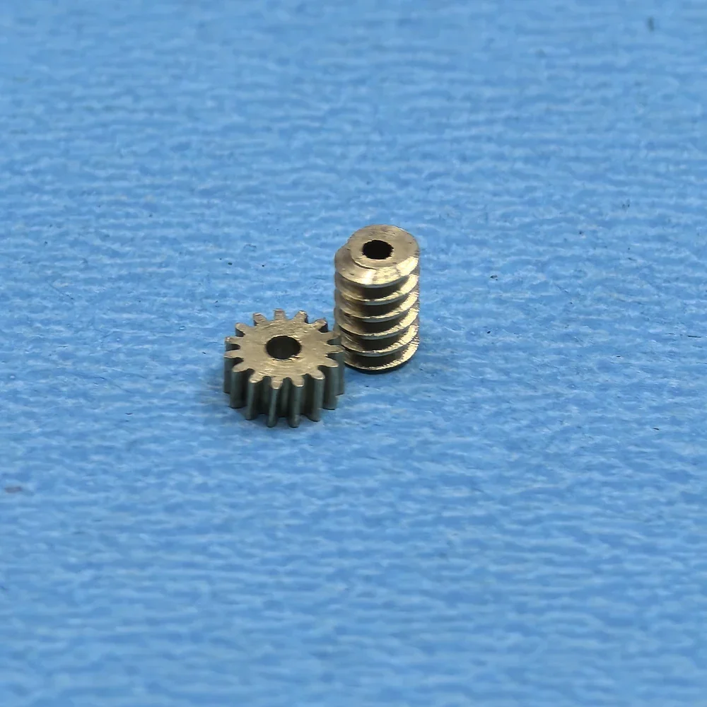 0.2M 15T 0.8/1.0mm Shaft Hole Aperture Copper Metal Brass Worm Reduction Gear Set Tiny Reduction Gear Static Modification 1:87