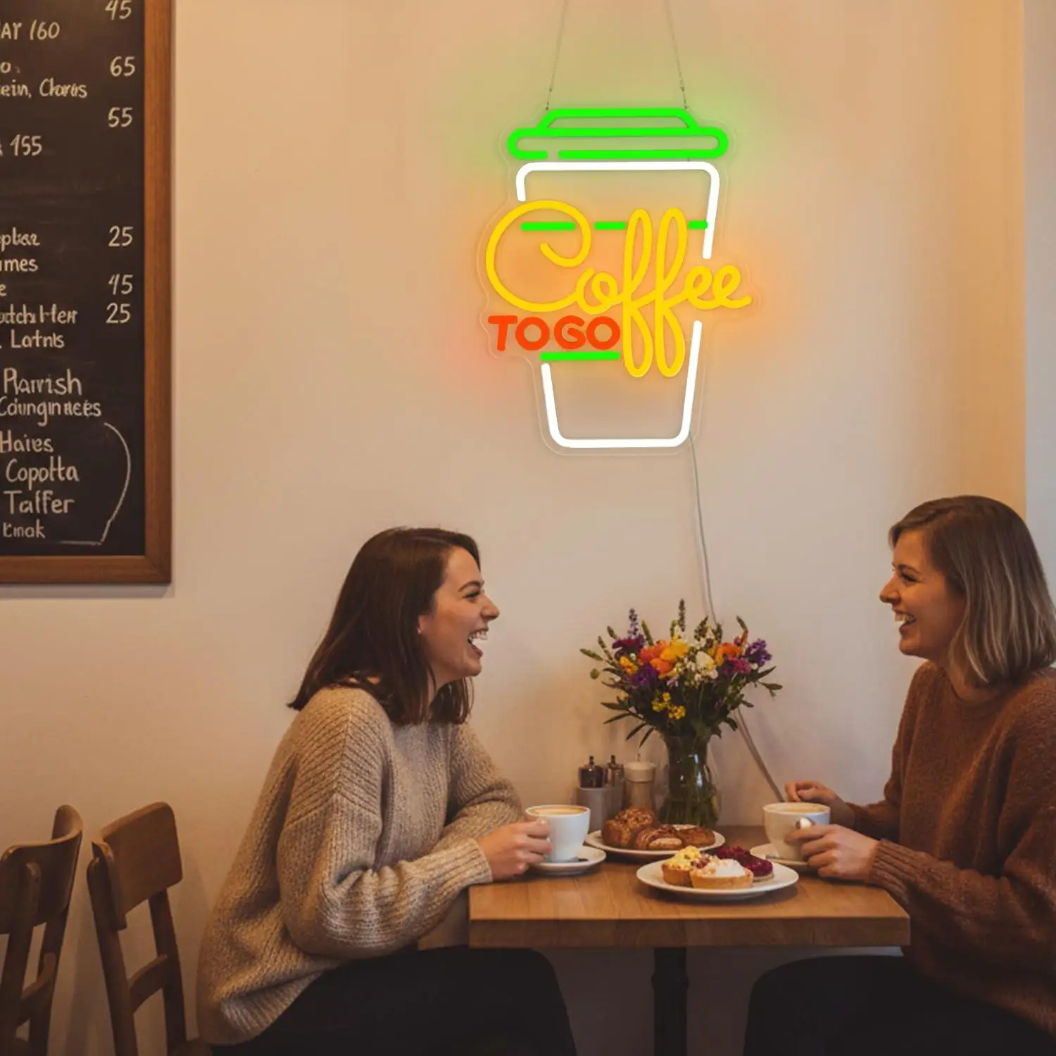 USB Dimmable 'Coffee' Neon Sign - close-up view