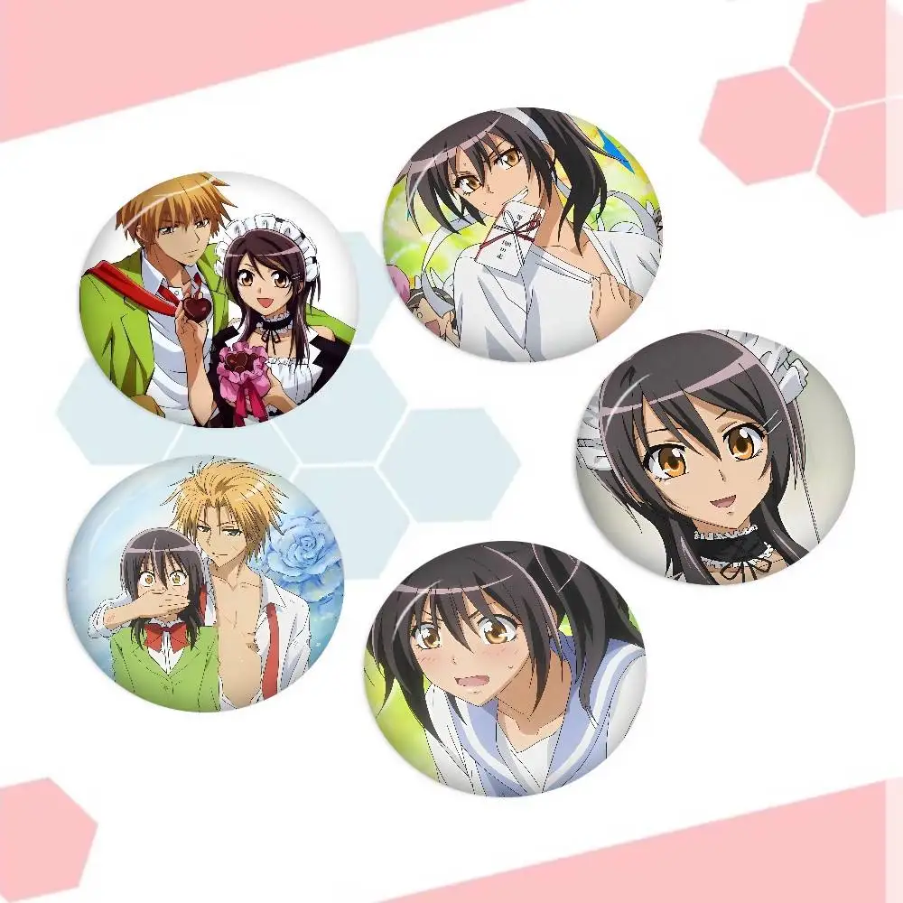 Comics M-Maid Sama Figure Icon Badge Handmade Tinplate Brooch For Backpack Clothes Chest Ornament Gifts