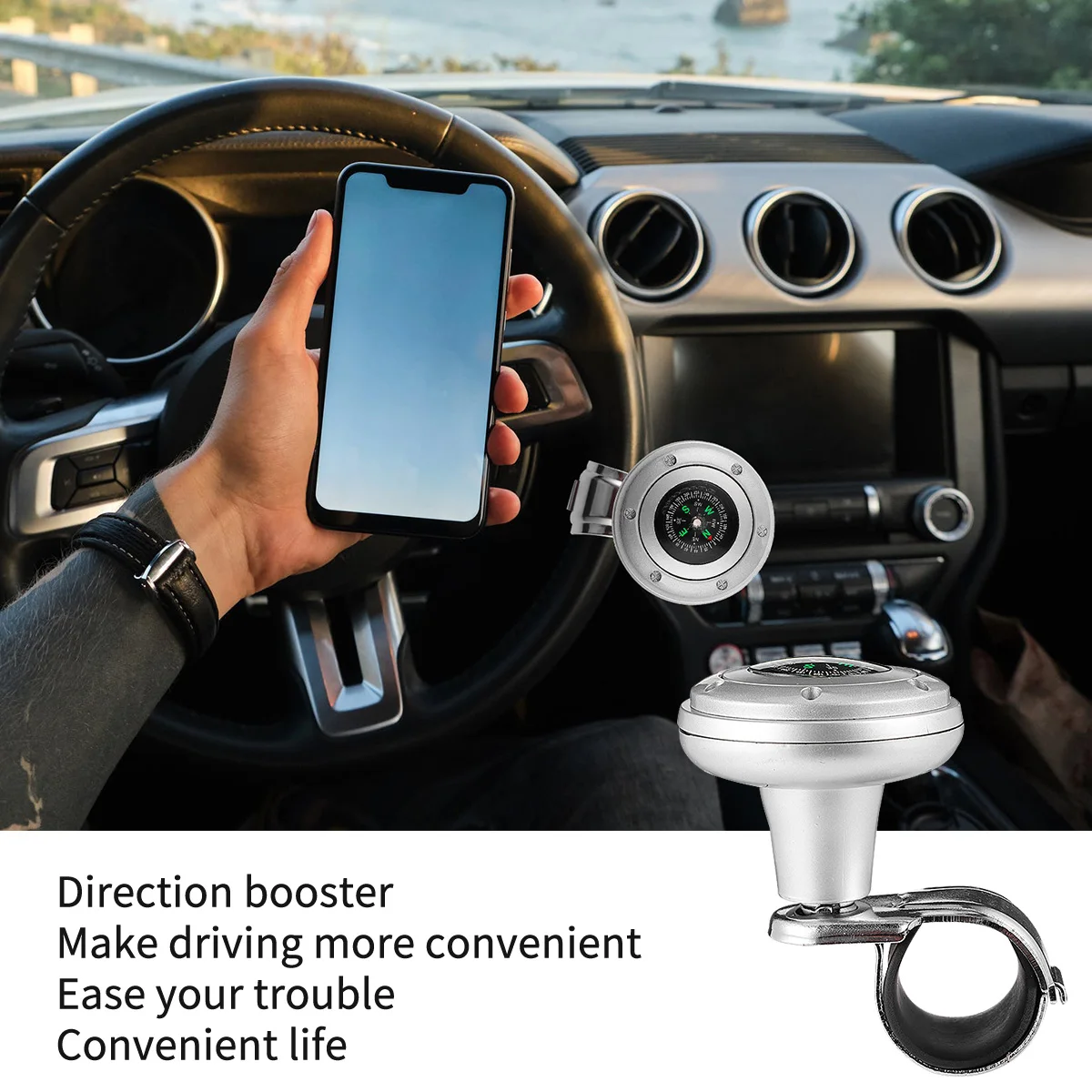 

Handle Steering Wheel Knob Universal Engineering Plastic (turntable Part)
