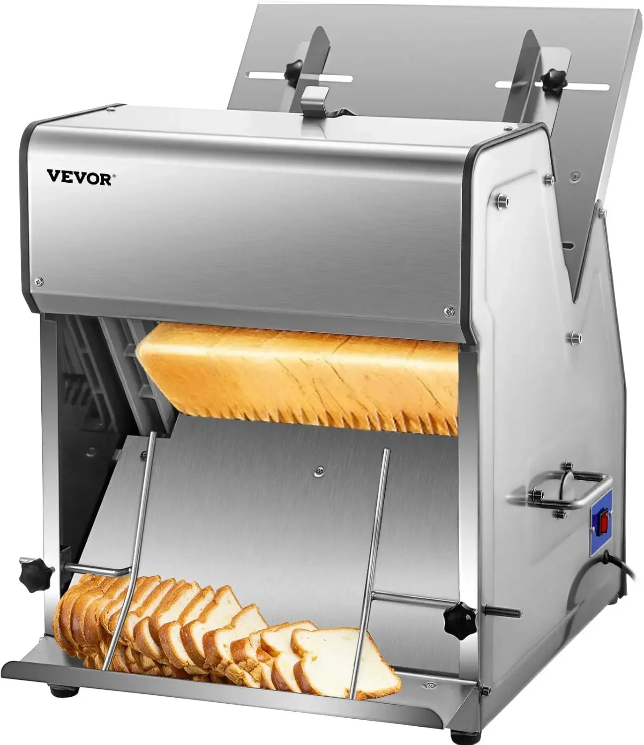 VEVOR Commercial Toast Bread Slicer, 12mm Thickness Electric Bread Cutting Machine, 31PCS Commercial Bakery Bread Slicer