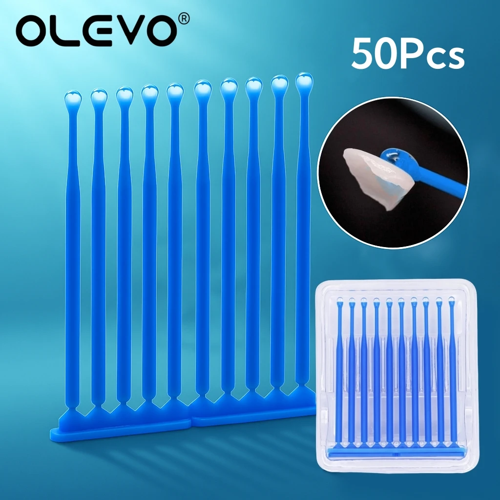 

50pcs Dental Applicator Sticks Adhesive Tip for Tooth Crown Porcelain Veneer Bonding Disposable Bonding Rods Dentist Materials