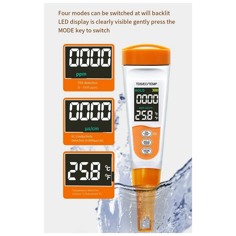 MALL 新 TDS-A6V 高精度水道水質分析装置 Ec 導電率水テストペン Tds 水質テスト