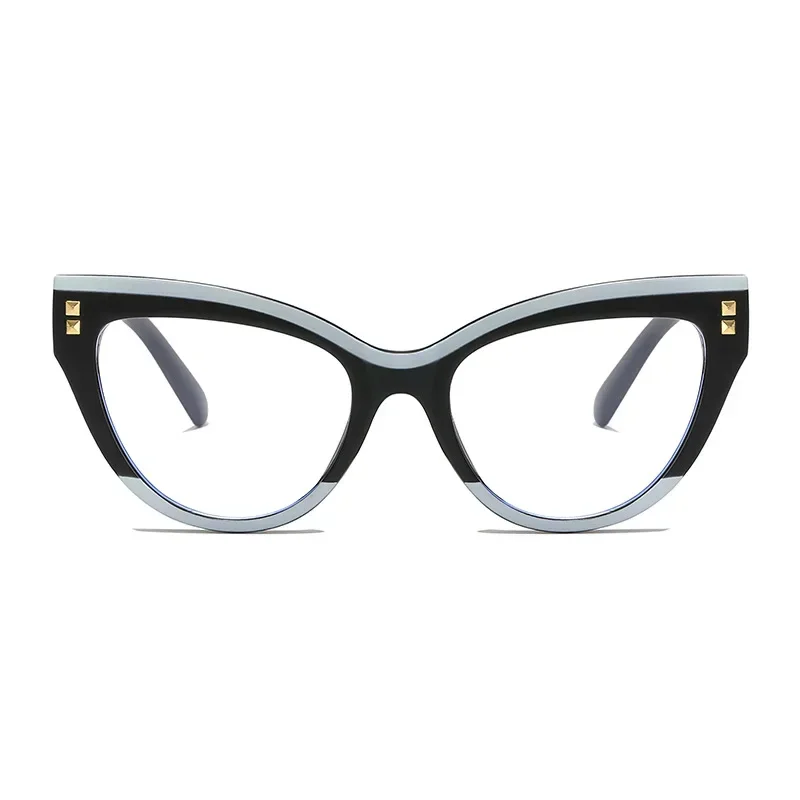 Gafas de ojo de gato elegantes para hombre y mujer, anteojos transparentes de diseñador de marca, anteojos transparentes informales, montura óptica de moda