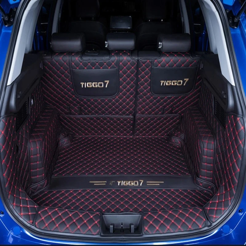 For Chery Tiggo 7 Pro Max 2023 2022 Trunk Mats Leather Durable Cargo Liner Boot Carpets Rear Interior Decoration Accessories