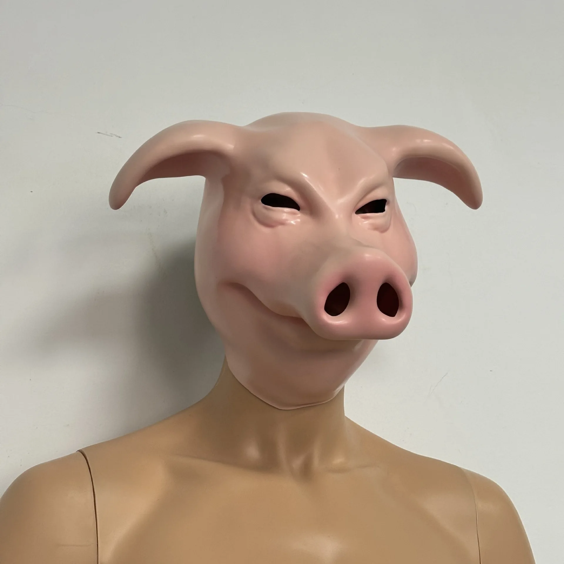 Lustige Schwein-Vollkopf-Latexmaske Realistische Tier-Schweinemaske Halloween Cosplay Maskerade Karneval Kostümparty Requisite – Detail 2